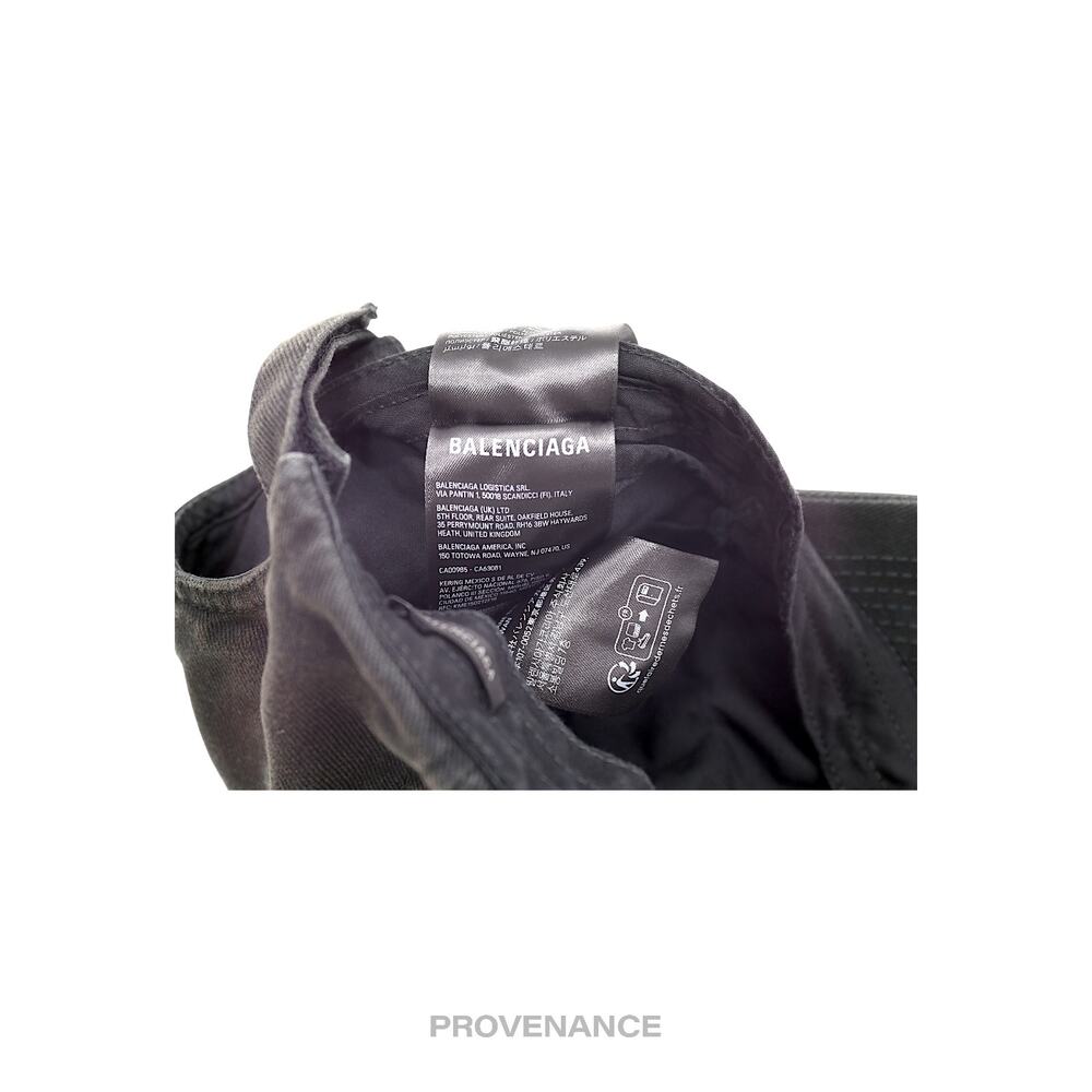 🔴 Balenciaga Embroidered Logo BB Lazer Destroyed Cap Black - Picture 12 of 13